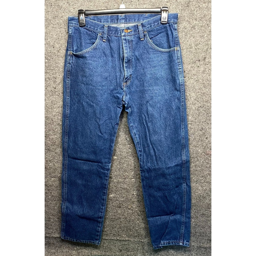 Rustler Regular Fit Jeans 34x32 Mens Blue Denim Straight Leg Mid Rise Vintage